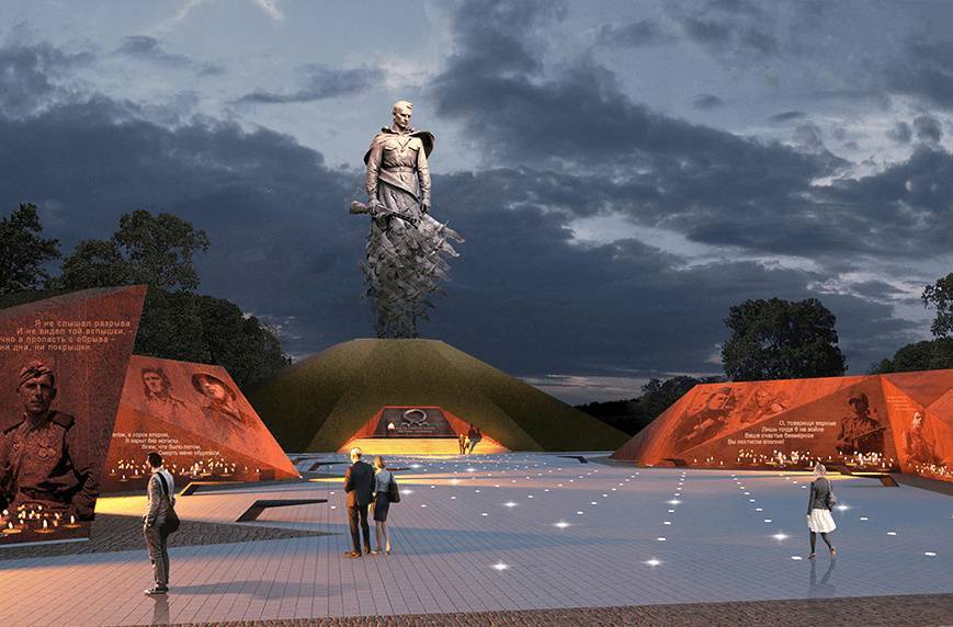 Москва. Церемония гашения почтовой марки, посвященной Ржевскому мемориалу