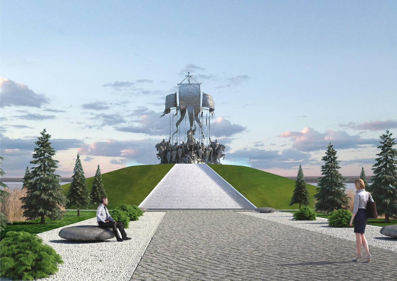 Москва. Пресс-показ сборки скульптуры «Князь Александр Невский с дружиной»