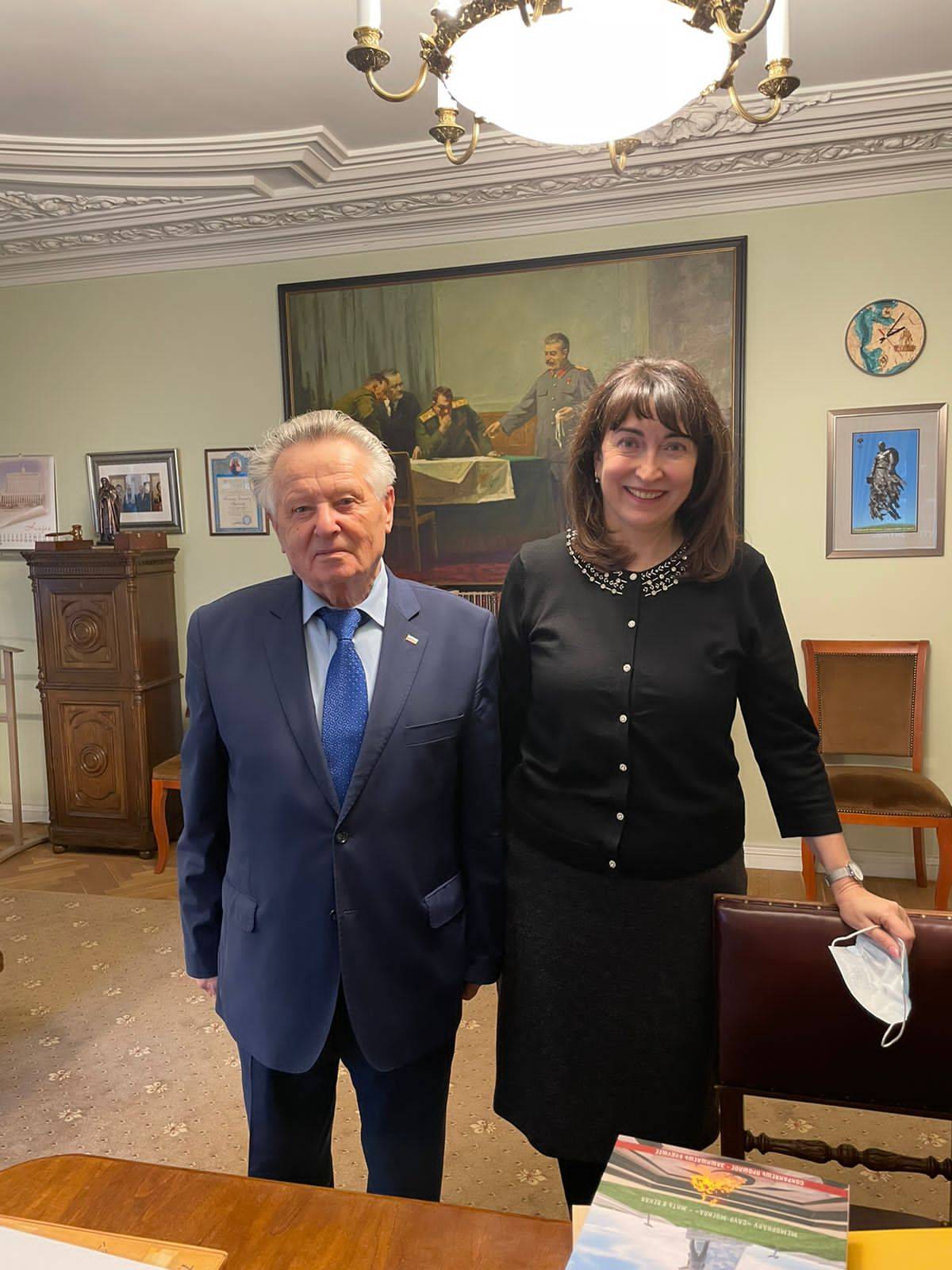 Рабочая встреча Советника Председателя РВИО Р. И. Мединского и председателя РО РВИО в Республике Мордовия Г. А. Куршевой