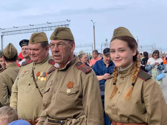 Члены РО РВИО в Ульяновской области встретили «Паровоз Победы»