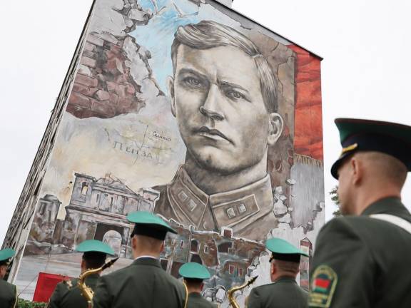 При поддержке пензенского РО РВИО создан мурал в честь Героя Советского Союза Андрея Кижеватова