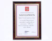 Благодарность Президента Российской Федерации коллективу Общероссийской общественно-государственной организации «Российское военно-историческое общество» за вклад в реализацию проекта по созданию Ржевского мемориала Советскому солдату